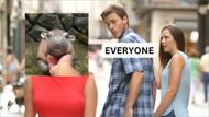 Moo's distracted boyfriend meme (Image via @MoodengSOL/X)